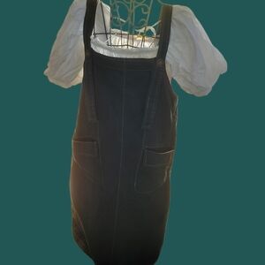 Black Pinafore Dress White